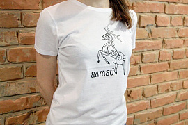 Футболка с принтом "Алтай". Классический белый.